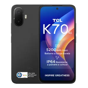 TCL K70 5G Smartphone with 6.8-inch Display, Snapdragon 4 Gen 2 Processor, 4 GB RAM, 128 GB Storage, Dual SIM, and 5200 mAh Battery in Black