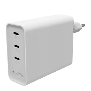 iFrogz mophie Speedport 140 Universāls iekštelpu maiņstrāvas ātrais lādētājs ar 3 USB Type-C pieslēgvietām, balts