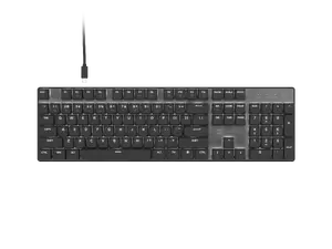 Natec Amberjack | Keyboard | Wired | US | Linear | White backlight, Hot-swappable switches, Anti-ghosting, Built-in memory, Macro recording | Black/Gray
