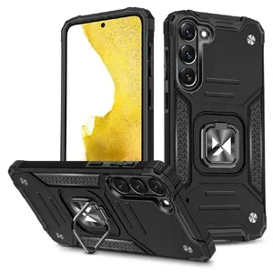 Чехол для мобильного телефона Wozinsky Ring Armor для Samsung Galaxy S23 Черный с магнитным держателем-кольцом и настольной подставкой