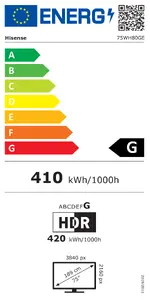 Hisense 75WH80GE Logu displejs ar augstu spilgtumu 75" UHD 4000 cd/m² Android Wi-Fi 24/7 Apskate ainavas un portreta režīmā