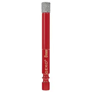 GEKO Dimanta kroņurbis flīzēm 1/4" HEX 8 mm sausajai urbšanai