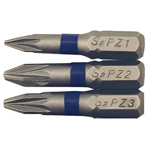 Beast 8034063 Skrūvgriežu uzgaļu komplekts 3 gabali 1/4" 25 mm PZ1 PZ2 PZ3 hroma vanādija tērauds