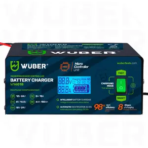 Microprocessor Car Battery Charger WUBER W14018 10A 6-150 Ah 2-24 V