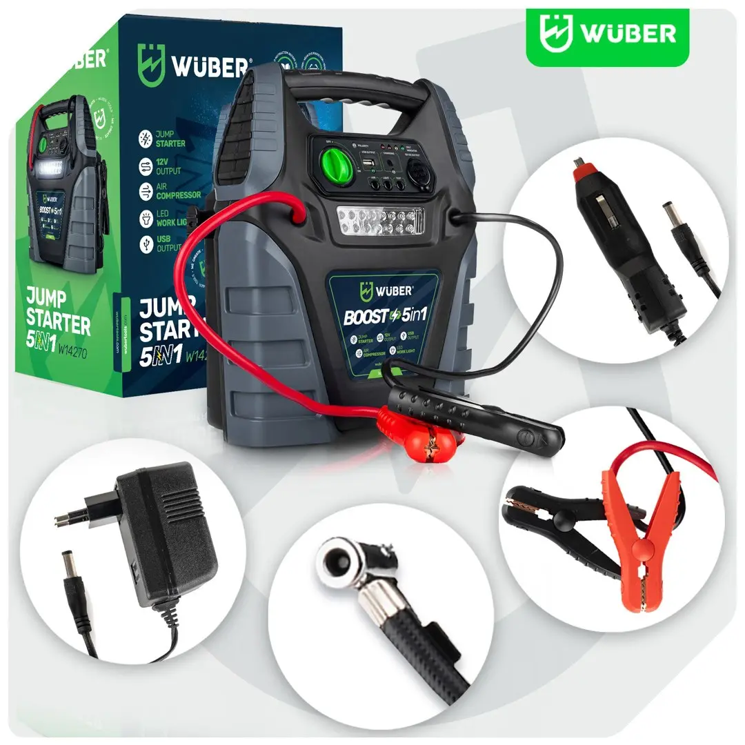 Wuber W14270 5-in-1 Boostera Gaisa Kompresors ar Palaidēju Photo 11