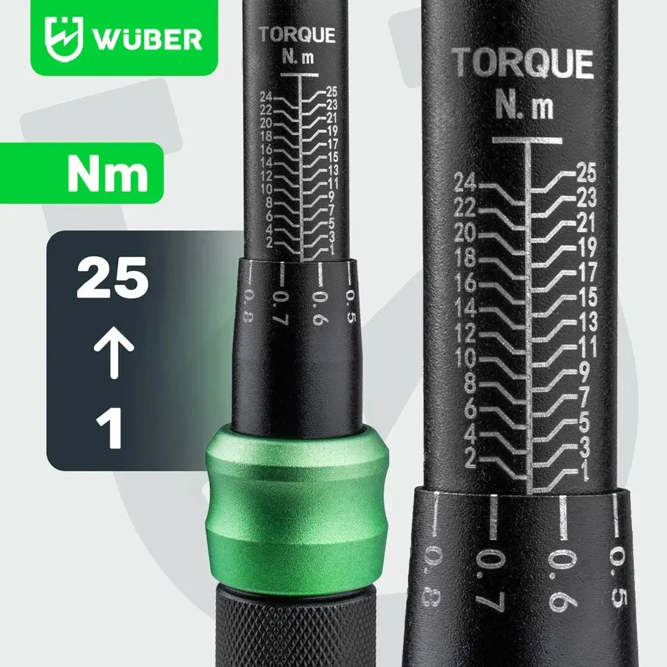 WUBER 1/4" Dinamometriskā atslēga 1-25 Nm Photo 10
