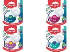 Maped Zenoa plastmasas dzēšgumija ar uzpildi, balta apaļa grozāmā krāsainā plastmasas aizsargvāciņā