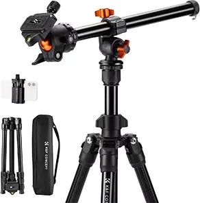K&F Concept KF09.101V6 Camera Tripod Black with Horizontal Center Column 195 cm