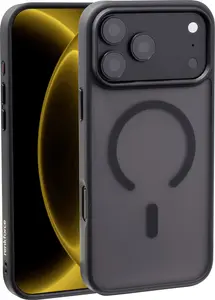 Renkforce RF-7576228 aizmugurējais vāciņš Apple iPhone 18 Pro Max melns caurspīdīgs ar induktīvo uzlādi un MagSafe saderību