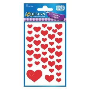 Avery 4371 decorative red permanent paper stickers heart shaped 117 pieces