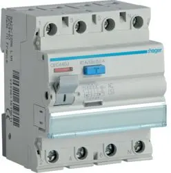 Hager CEC440J Дифференциальный автомат 4-полюсный 40А 0.1А тип AC