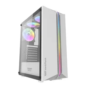 darkFlash DK151 Midi Tower PC Case White with ATX Motherboard Support and Pre-installed Fans