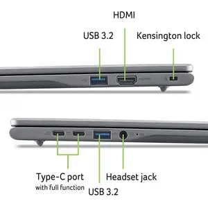 Acer Chromebook CB516-1HT 16 collu klēpjdators ar Intel Core 3-100U procesoru, 8GB RAM, 256GB SSD un ChromeOS