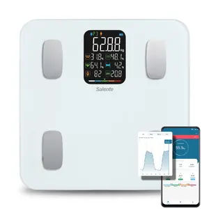 Salente MaxFit Smart Personal Diagnostic Fitness Scale with Bluetooth, White