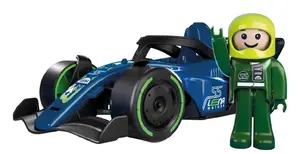 Lena 04302 Wooden Racing Vehicle and Play Track with Figure for Toddlers from 2 Years