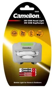 Налобный фонарь Camelion 3W, батарейки 3xAAA, 4 режима работы