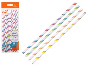 TWIST Drinking straws, 12 pcs, 9 x 0.5 x 24, 20343, Simple Solution