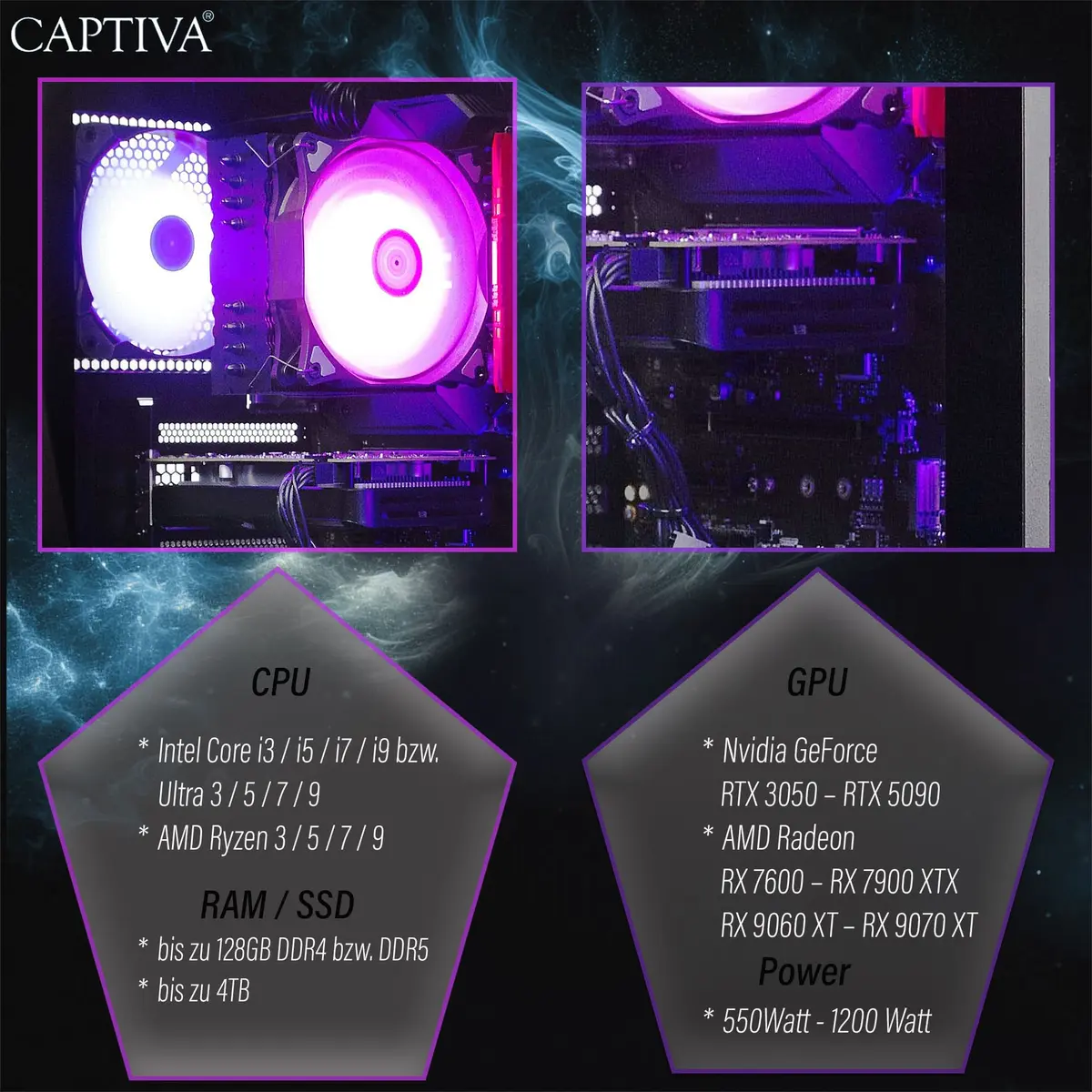 Captiva 104997 Desktop PC Intel Core Ultra 5 RTX 5060 Ti Photo 7