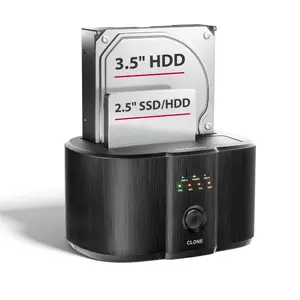 AXAGON ADSA-SC Dual SATA Docking and Cloning Station for 2.5 and 3.5 Inch SSD and HDD with USB-C 5Gbps Interface and Aluminum Housing