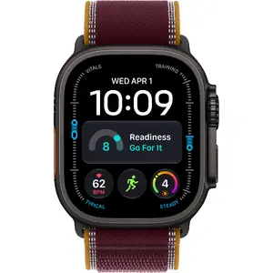 Apple Watch Ultra 4 GPS + Cellular Smartwatch Black Titanium Case with Burgundy Trail Loop M/L OLED Display 64 GB