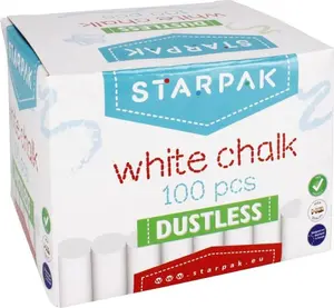 STARPAK STK KRED9 White School Chalk Box of 100 Pieces