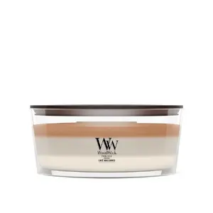 WoodWick Café Macchiato Wax Candle Ellipse Coffee White Brown Glass
