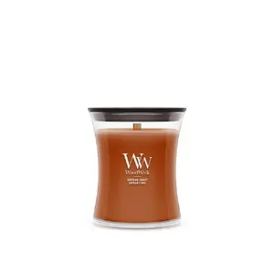 WoodWick Saffron Smoke Aromātiskā vaska svece Cilindrs Brūna Stikla svečturis