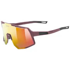 UVEX sequenze CV Multi-sport glasses Unisex Semi rimless Red with UV 400 Protection and Mirrored lenses