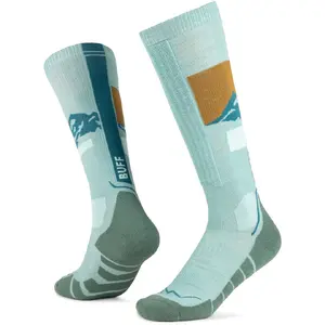 Buff Merino HW Over The Calf Socks HWO1 Sea Green L Garās merino vilnas zeķes
