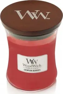 WoodWick Rimson Berries vidēja izmēra aromatizētā svece ar koka degli Pluswick Innovation