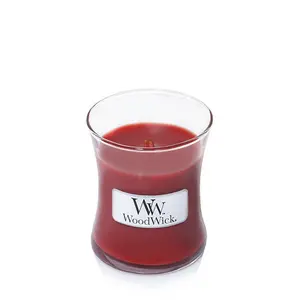 WoodWick 98104 Kanēļa un Vaniļas Aromātiskā Svece Stikla Traukā Sarkana