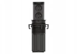 Bachmann ELEVATOR2 Power Strip 2xUTE Sockets RAL9005 Black 2.0m Cable