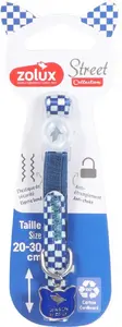 Zolux Street zila kaķu kaklasiksna ar piekariņu regulējama 20-30 cm