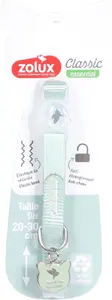 Kaķu kaklasiksna Zolux Classic ar piekariņu gaiši zaļa 20-30 cm