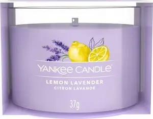 Восковая мини-свеча Yankee Candle Lemon Lavender с ароматами эвкалипта, фруктов, лаванды, лимона, мандарина, апельсина и ванили
