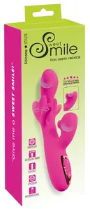 Sweet Smile Smile Dual Swing vibrators ar kustīgām rokām, dubultu stimulāciju, 10 vibrācijas režīmiem, uzlādējams silikona