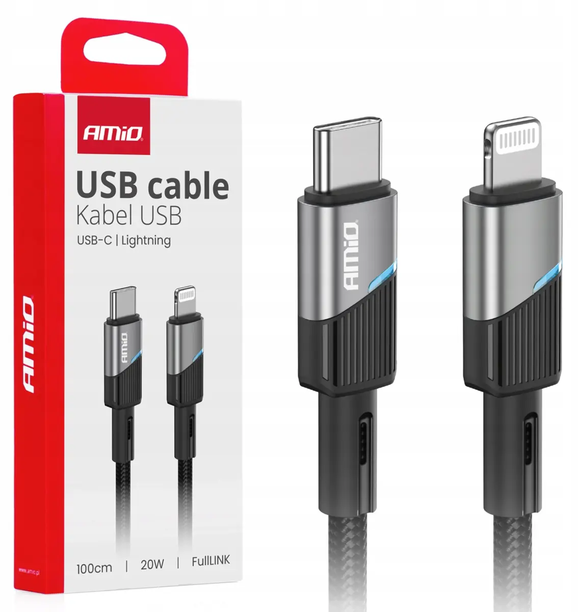 Amio USB-C uz Apple Lightning kabelis 20W 1m Photo 2