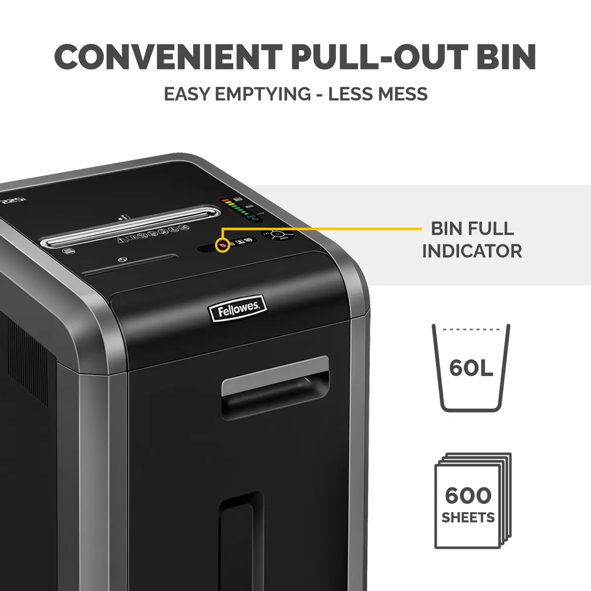 Fellowes 225Ci Cross Cut Paper Shredder Photo 10