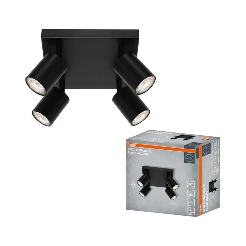 Поворотный спот Osram 4xGU10 черный Photo 2