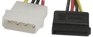 Intos SATA-S strāvas kabelis ar Molex 4-pin un SATA 15-pin savienotājiem