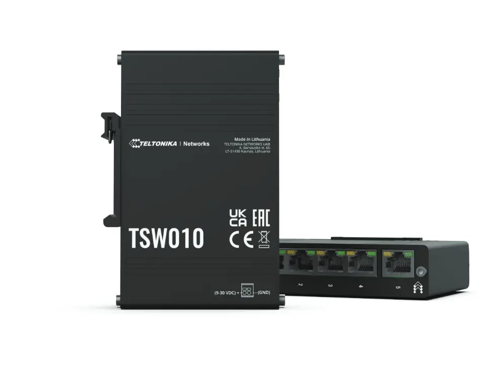 Teltonika Networks TSW010 DIN sliedes nevadāmais