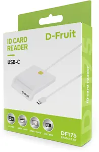 D-Fruit ID karšu lasītājs USB-C DF175 balts viedkaršu un SIM karšu lasītājs ISO 7816