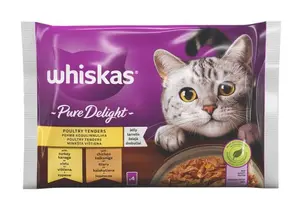 Mitrā kaķu barība Whiskas Pure Delight ar vistu un tītara gaļu 4x85g
