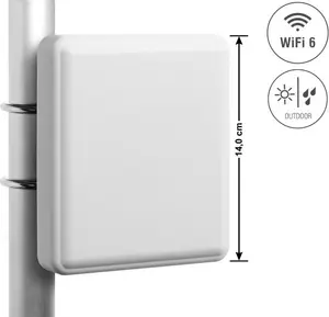 Delock WiFi 6 Antenne N Buchse 9 - 12 dBi direktional Wand- und Mastmontage outdoor weiß (60772)