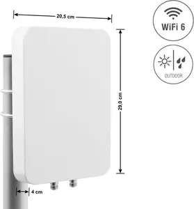 Delock WiFi 6 MIMO Directional Antenna 2 x N Jack 12 - 17 dBi Wall and Mast Mounting Outdoor White