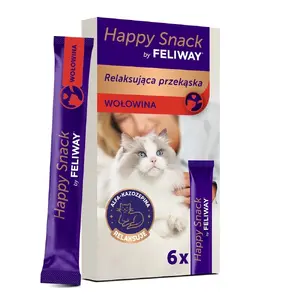 Паста-лакомство для кошек Ceva Happy Snack by Feliway со вкусом говядины для снятия стресса 6х15г