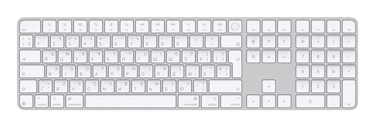 Apple Magic Keyboard Universal USB/Bluetooth Ukrainian White Photo 2