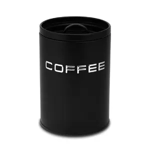 Coffee Storage Container Nava Noir Metal Matte Black with Airtight Lid and Handle