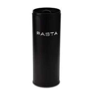 Nava Noir Pasta Storage Canister, 11x29 cm, Metal, Black, Hermetic Lid with Handle