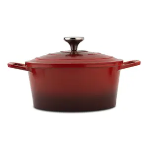 NAVA Inferno 24 cm 4 L Red Cast Aluminum Pot with Non-Stick Coating